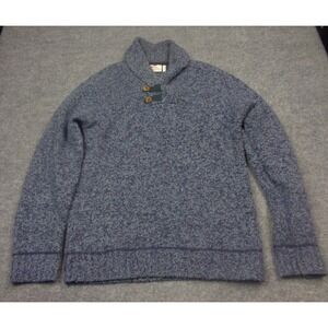 Fjallraven Lada Sweater Mens S Wool Blend Blue Shawl Collar Outdoor